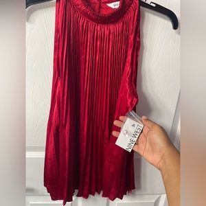 Nine West Mock Neck Pleated Top